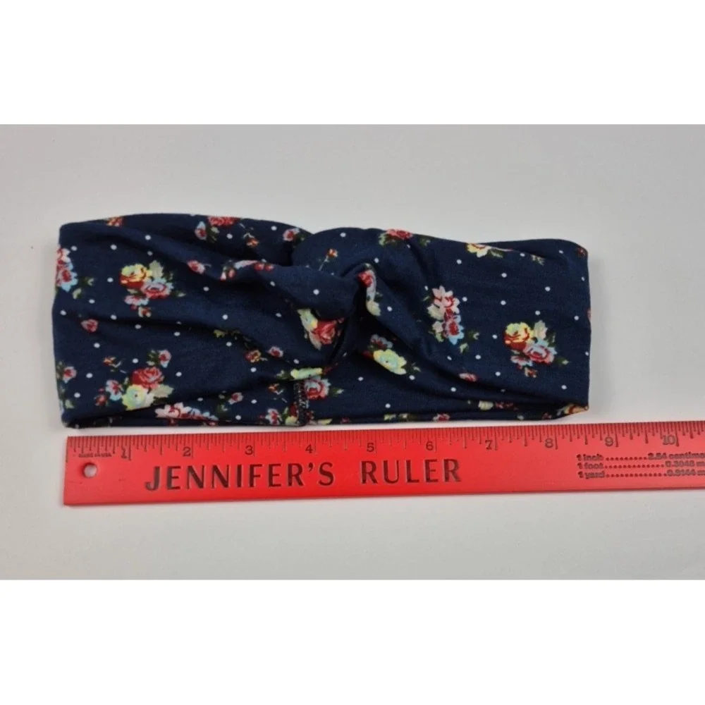 2 Pack Floral Twist Headband Hair Wrap Stretch‎ Buttons for Face Mask Nursing